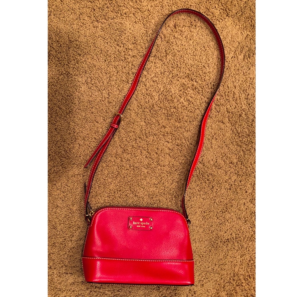 Kate Spade New York red, leather, crossbody purse